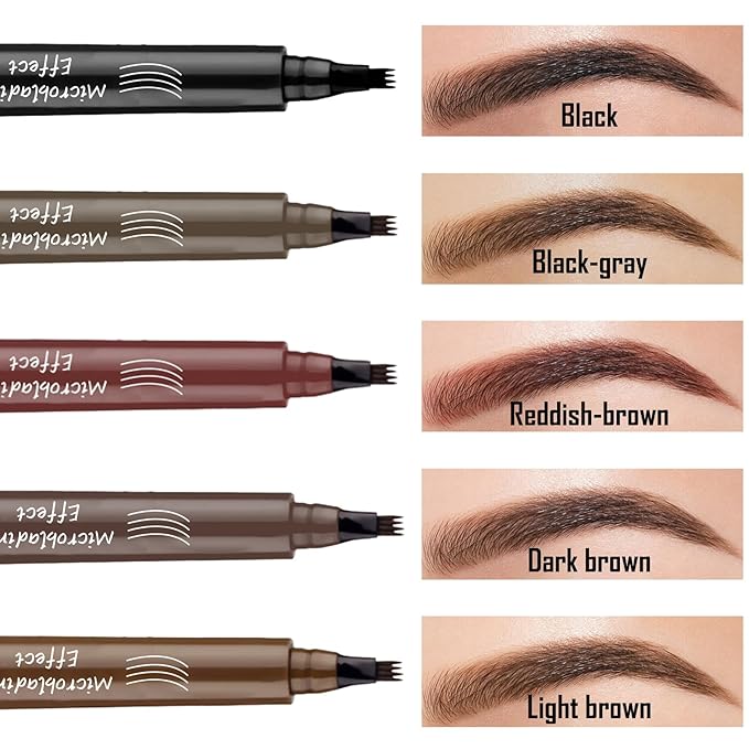 Five brow pen shade examples