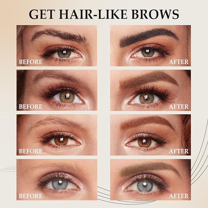 Brow stroke and shade examples