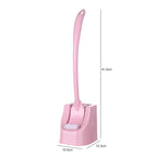 Bent Handle Toilet Brush with Base for Bathroom Cleaning