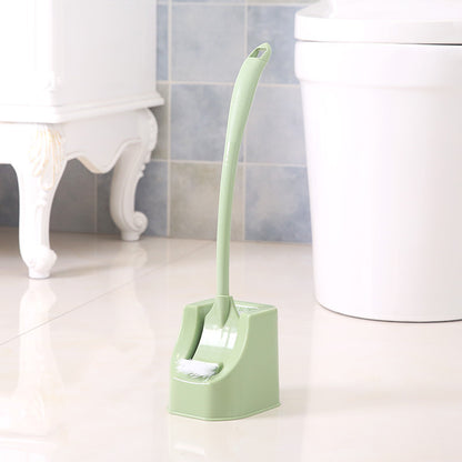 Bent Handle Toilet Brush with Base for Bathroom Cleaning
