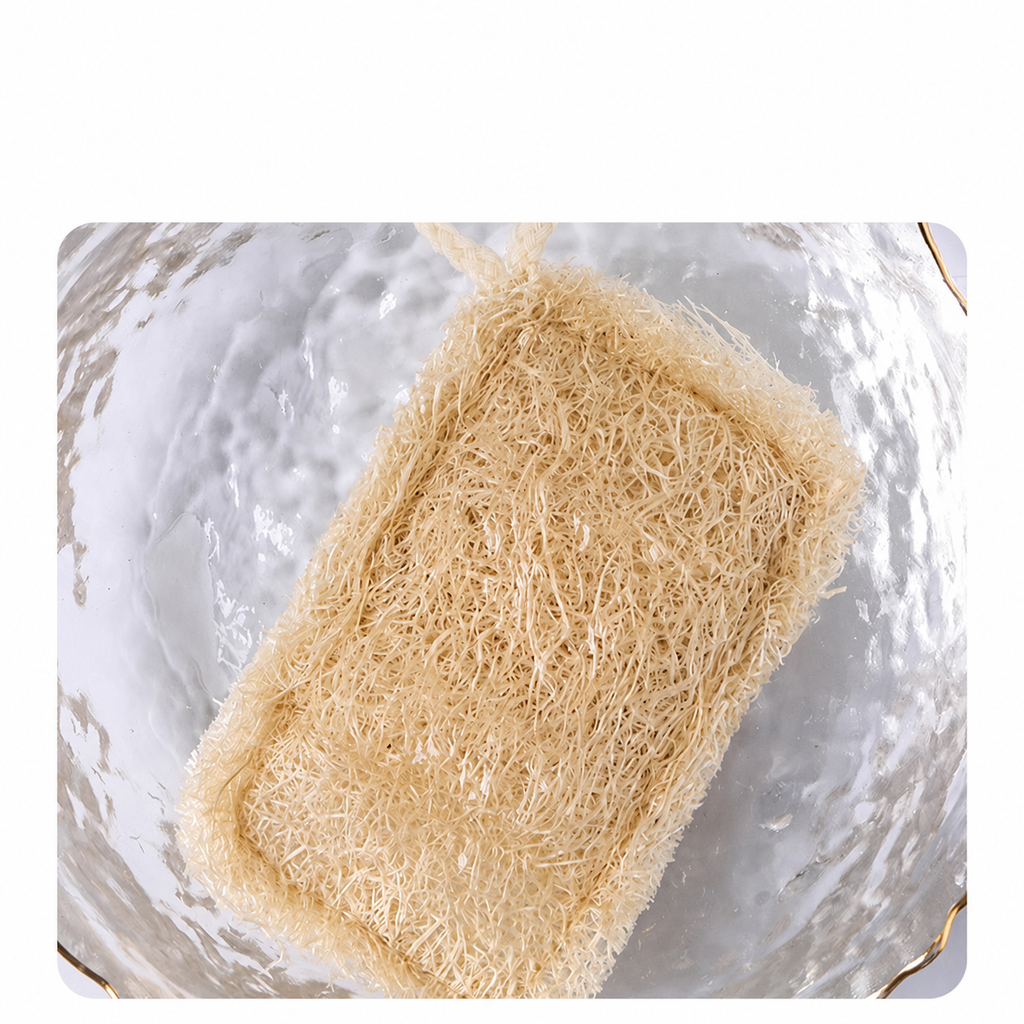 Natural Loofah Cleaning Sponge Pad for Dishes, Pots & Kitchen Cleaning
