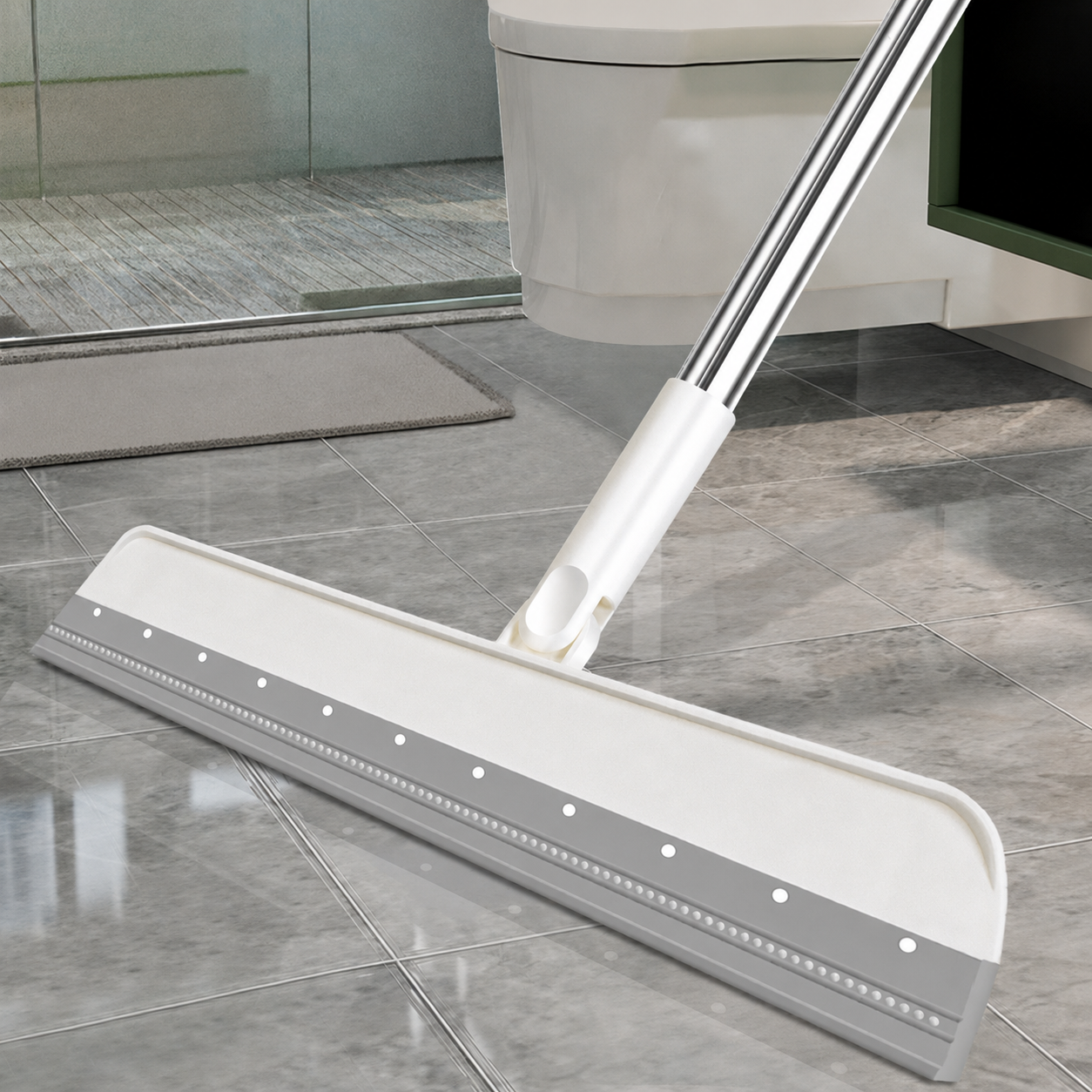Multi-Purpose Silicone Squeegee Broom for Floors, Bathrooms & Windows