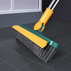 V-Shaped Grout Floor Brush with Squeegee for Tile Gaps, Corners & Bathroom Cleaning